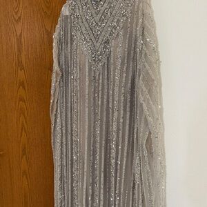 Elegant Silver Beaded Gown